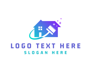 Sanitary - Clean House Broom logo design