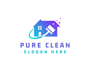 Clean House Broom logo design