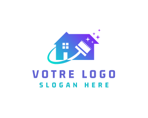 Swoosh - Clean House Broom logo design