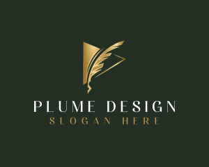 Plume - Feather Quill Journalism logo design