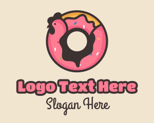 Hen - Chicken Donut Bakery logo design