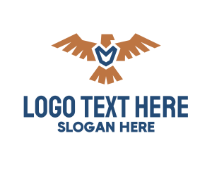 Seagull - Geometric Eagle Crest logo design