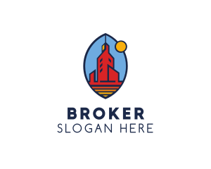 Modern Oval Tower  logo design