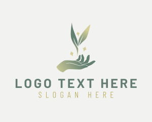 Plantation - Organic Hand Leaf logo design