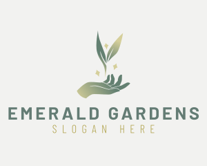 Organic Hand Leaf logo design