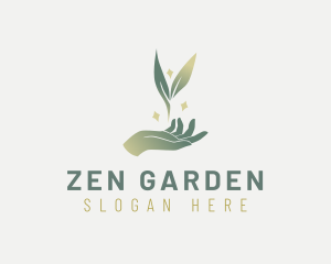 Organic Hand Leaf logo design