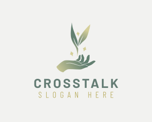 Landscaping - Organic Hand Leaf logo design