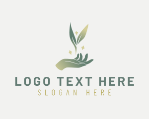 Hand - Organic Hand Leaf logo design