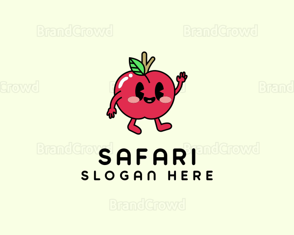 Adorable Apple Fruit Logo