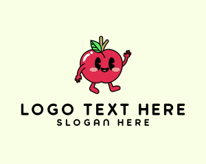 Food Stall - Adorable Apple Fruit logo design
