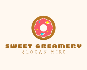 Galaxy Doughnut Dessert logo design