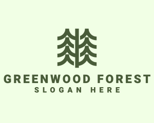 Pine Forest Nature  logo design