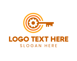 Lock - Gear Key Letter C logo design