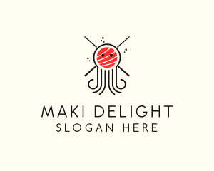 Maki - Seafood Sushi Octopus logo design