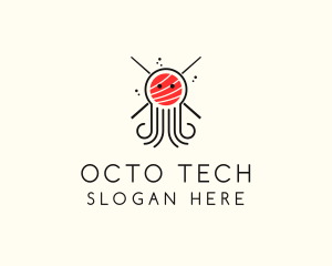 Seafood Sushi Octopus logo design