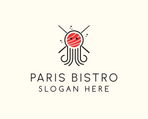 Seafood Sushi Octopus logo design