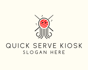 Kiosk - Seafood Sushi Octopus logo design