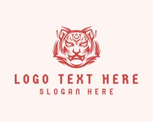 Angry - Tough Wild Tiger logo design