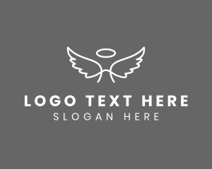 Halo - Heavenly Angel Wings logo design