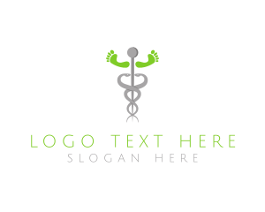 Clinic - Caduceus Feet Clinic logo design