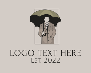 Menswear - Vintage Umbrella Man logo design