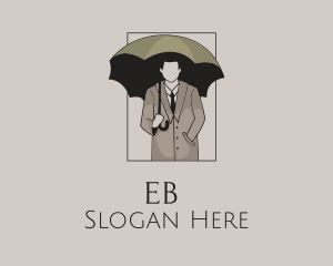 Vintage Umbrella Man Logo