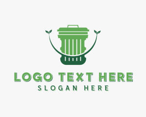 Recycling Bin - Garbage Waste Disposal logo design