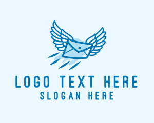 Newsletter - Flying Mail Envelope logo design