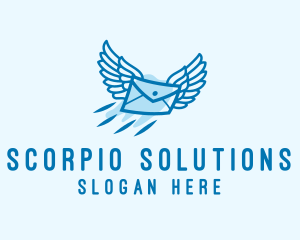 Flying Mail Envelope logo design