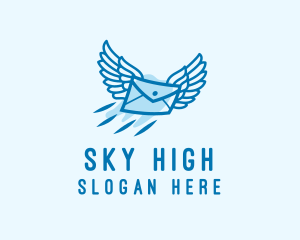 Flying Mail Envelope logo design