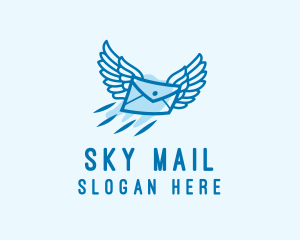 Flying Mail Envelope logo design