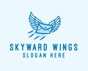 Flying - Flying Mail Envelope logo design