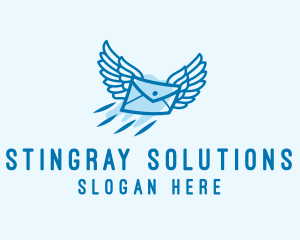 Flying Mail Envelope logo design