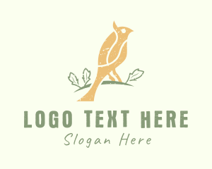 Ornithology - Perched Finch Bird logo design