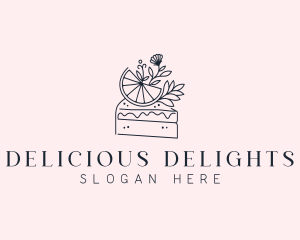 Fruit Cake Dessert logo design