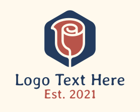 Minimalist Rose Hexagon Badge