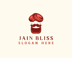 Jainism - India Turban Beard logo design