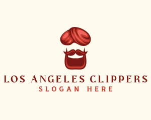 Traditional - India Turban Beard logo design