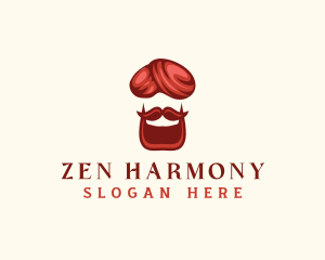 Buddhism - India Turban Beard logo design