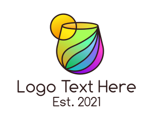 Rainbow - Colorful Cocktail Drink logo design