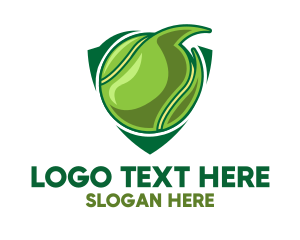 League - Tennis Ball Shield logo design