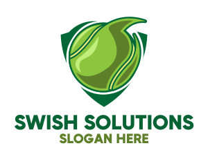 Swish - Tennis Ball Shield logo design