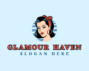 Model Pinup Woman logo design