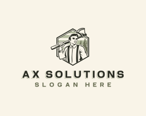 Ax - Lumberjack Tradesman Ax logo design