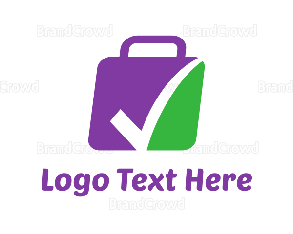 Check Briefcase Bag Logo