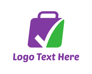 Promotion - Checkmark Briefcase Bag logo design