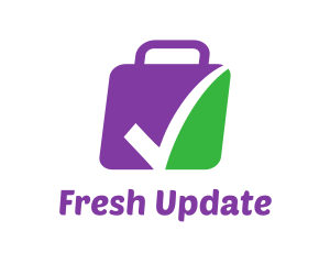 Update - Checkmark Briefcase Bag logo design