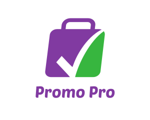 Promotion - Checkmark Briefcase Bag logo design