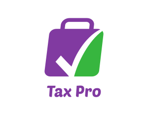 Tax - Checkmark Briefcase Bag logo design