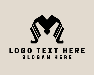 Skate - Tattoo Artist Letter M logo design